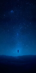 Fototapeta premium Astronauta flutuando em um fundo espacial estrelado