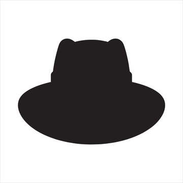 recommend clip art: Hat with band silhouette on white background
                    