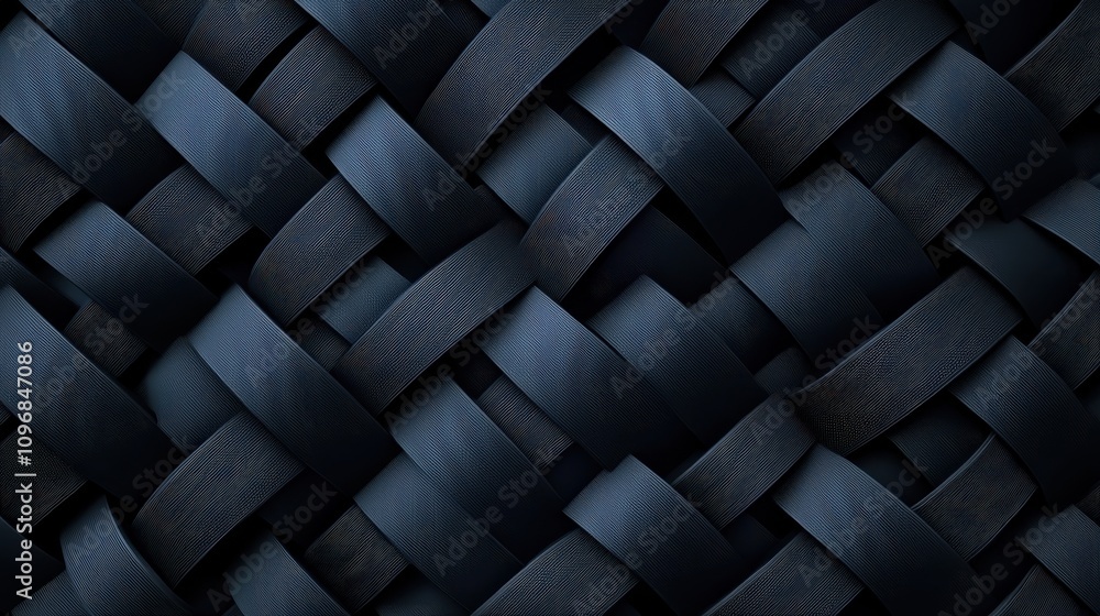 Poster a close-up of a dark woven texture, showcasing intricate patterns and depth, ideal for backgrounds a