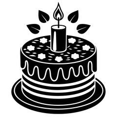 birthday cake with candles