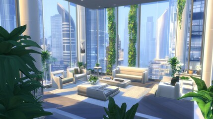 Modern Penthouse with City Skyline Views