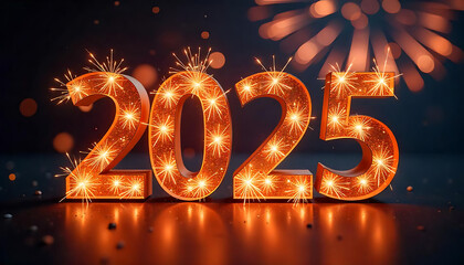 2025 celebrating with fire works glistering