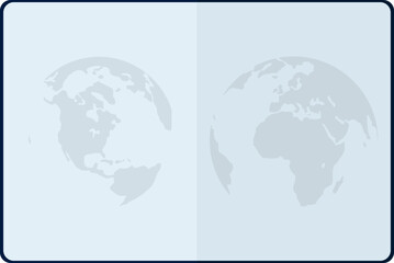 Passport Interior Pages with World Map Designs