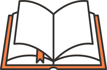 Open Book Icons with Orange Highlights