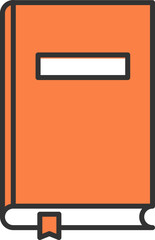 Stylized Book Icons with Orange Covers