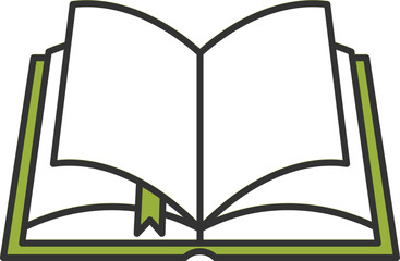 Open Book Icons with Green Highlights