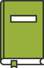 Stylized Book Icons with Green Covers