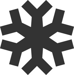 Minimalistic Snowflake Icon in Black