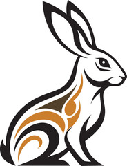 Rabbits  tattoos design White background 