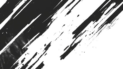 Abstract Grunge Splatter Line Pattern on white and transparent background. Dynamic black paint strokes on a white background, Abstract grunge texture of black paint. A layer for use in design.
