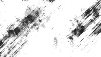 Abstract Grunge Splatter Line Pattern on white and transparent background. Dynamic black paint strokes on a white background, Abstract grunge texture of black paint. A layer for use in design.