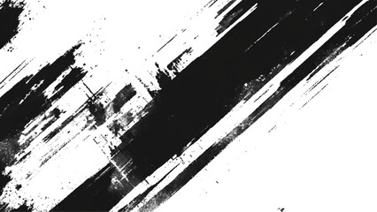 Abstract Grunge Splatter Line Pattern on white and transparent background. Dynamic black paint strokes on a white background, Abstract grunge texture of black paint. A layer for use in design.
