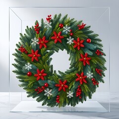 Christmas wreath transparent background