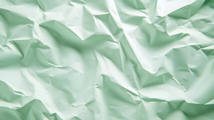 A crumpled pastel green paper background with soft subtle creases and delicate texture.