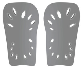 Grey soccer shin pads. vector