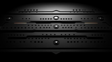 Obraz premium Abstract Black Tech Panel: Futuristic Metal Design