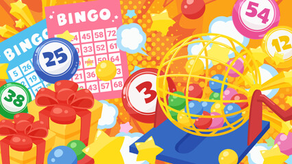 かわいいビンゴゲームの背景イラスト