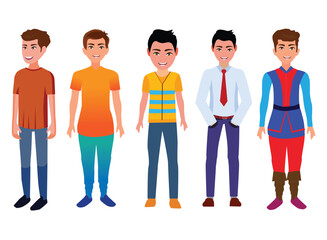 Obraz premium Different Poses Cartoon Vector Design