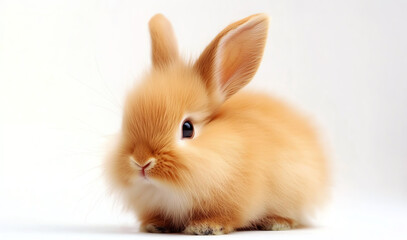 Obraz premium Rabbit with long ears, cute and fluffy, isolated on white background