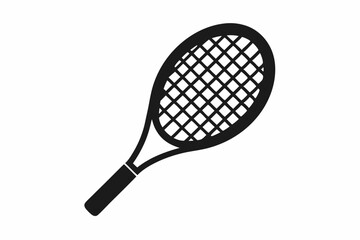 Tennis racket vector icon, Tennis racket silhouette vector, Tennis icon