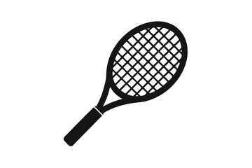 Tennis racket vector icon, Tennis racket silhouette vector, Tennis icon