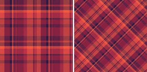 Check background textile of seamless vector pattern with a texture fabric plaid tartan. Set in dark colors. Bed sheet designs for the bedroom.