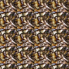 Earthy brown and tan seamless texture featuring intricate organic patterns and rustic details, perfect for creating rich and natural background designs