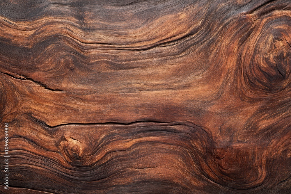 Poster a close-up view of a textured wooden surface with rich brown tones and natural patterns.