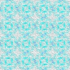 Aqua and white seamless pattern with textured geometric shapes and soft pastel tones