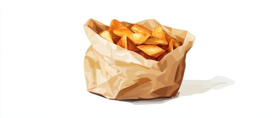 Crispy chips in paper bag, perfect for snacking anytime!