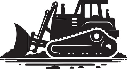 Bulldozer logo silhouette vector art illustration © Mohaiminul