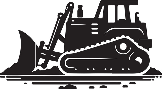 recommend clip art: Bulldozer logo silhouette vector art illustration