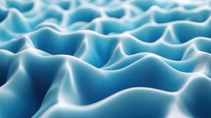Obraz premium Abstract Blue Waves: A Serene 3D Render of Undulating Forms