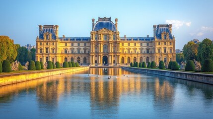 Fototapeta premium Magnificent Louvre Museum in Paris, France