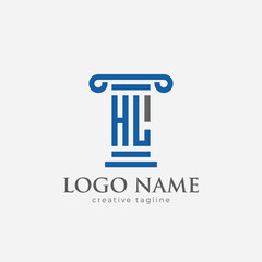 Law logo, law letter logo, letter HL, justice logo fully editable vector template