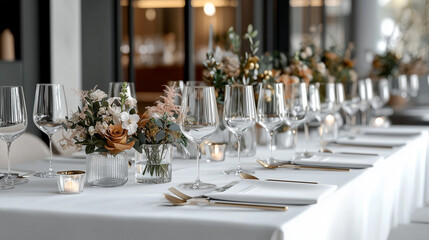 Elegant Wedding Table Setting with Sophisticated Decor