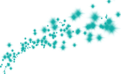 light of glowing stars diagonally a transparent background. 