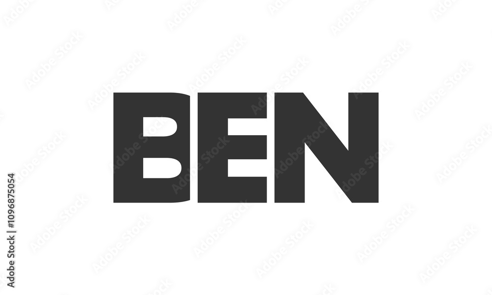 Poster ben logo design template with strong and modern bold text. initial based vector logotype featuring s