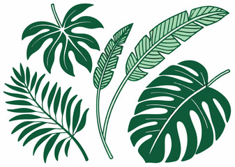 vector set of leaves