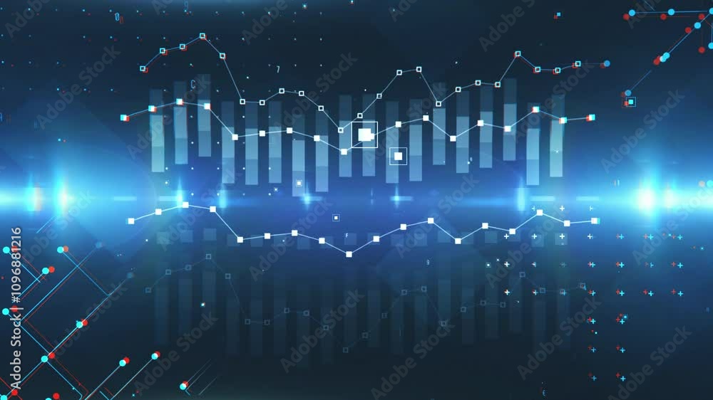 Poster digital data visualization, technology background