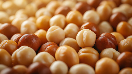 Richly colored nuts create warm and inviting texture in this close up image