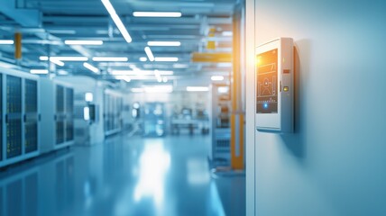Fire alarm installation in a high-rise building, highlighting modern safety technology and design.