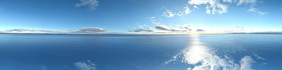 Fototapeta premium seamless of blue sky with clouds as seamless hdri 360 panorama with zenith in spherical equirectangular projection format use for sky replacement in 3d graphics visualization or d