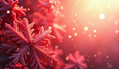 red snowflakes appear colorful digital graphic design element vector style illustration