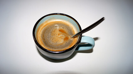 Cup of coffee on the white background . High quality photo