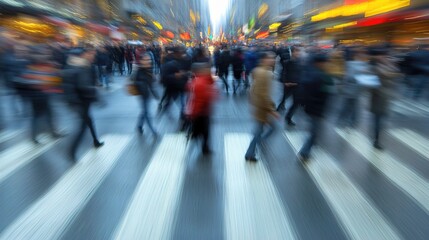 Intentional Motion Blur of Vibrant Crowds in Busy Urban Setting
