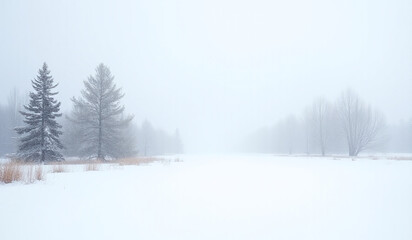 winter trees stand alone clean white snowy backdrop surrounded icy stillness silence