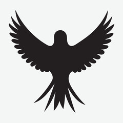 Vector set of sparrow silhouettes.
