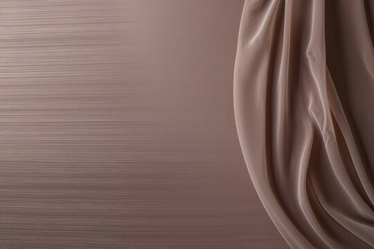 Faint Taupe Streaked Gradient Background with Muted Ginger Ambiance and Draped Silk Veil