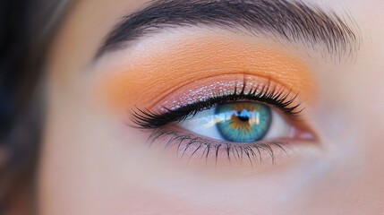 Fototapeta premium Close-Up of Woman's Eye with Perfectly Applied Makeup and Mascara